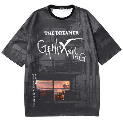 GENANX潮牌写真印花字母短袖t恤