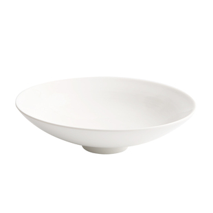 中式酒店纯白餐具冷凉菜盘高脚水果盘客厅家用陶瓷白色斗笠碗面碗