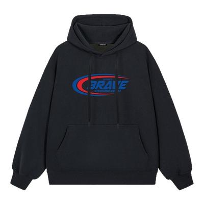 itGROUNDZERO2025秋冬加绒宽松字母休闲男女同款连帽长袖卫衣上衣