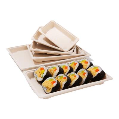 长方形纸浆可加热一次性餐盒环保