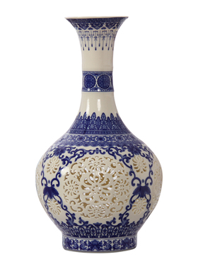 景德镇陶瓷手工镂空摆件家居装饰