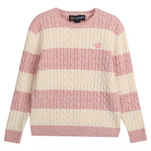 【31%绵羊毛】eland kids衣恋童装男女童针织衫秋冬复古条纹毛衣