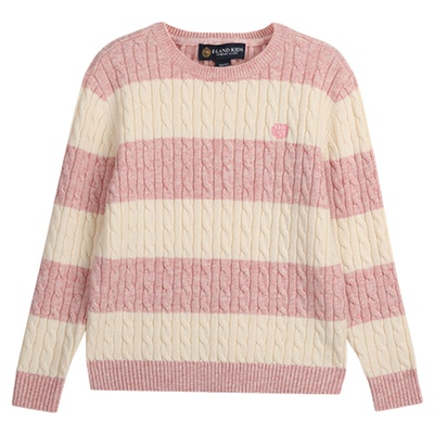 elandkids男女童撞色圆领针织衫