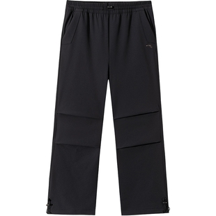 安踏户外伞兵裤女春夏季梭织宽松直筒登山运动长裤子162517515N