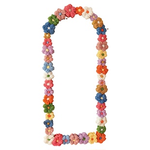 全身镜装饰织毛线泡芙花diy手工花幼教材料改造网红镜子边框装饰