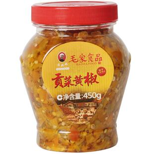汤妈妈贡菜黄椒特辣毛家食品黄辣酱剁辣椒酱湖南省特产450g下饭菜