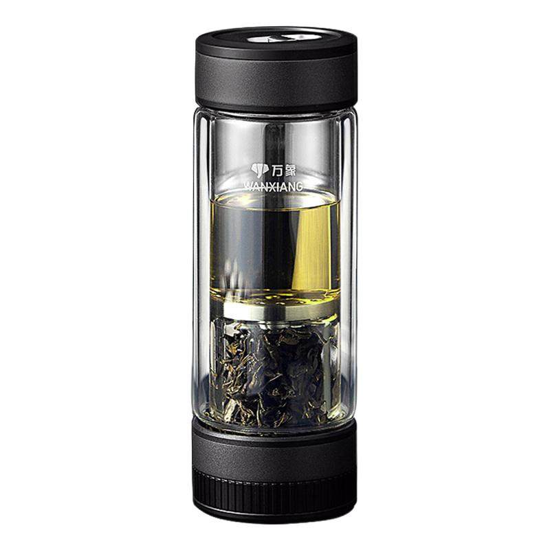 万象玻璃杯双层茶水分离泡茶水杯