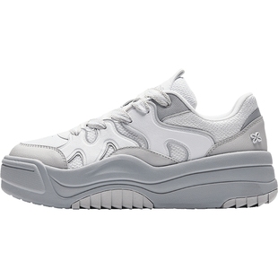 安踏波浪鞋官方正品厚底板鞋女冬季潮流面包鞋百搭软底舒适运动鞋