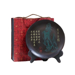 山东非遗龙山黑陶手工艺品摆件济宁孔子文创礼品赏盘看盘送老师