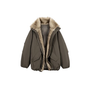 羽绒服男款毛领冬季2025新款潮牌加厚男士派克服羽绒棉服男装外套