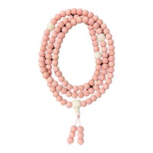 天然收藏级孤品粉珊贝珊瑚贝108颗佛珠念珠手串女式项链毛衣链ins