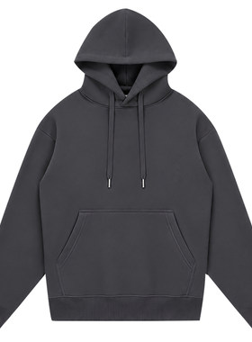 森系cleanfit连帽灰色卫衣