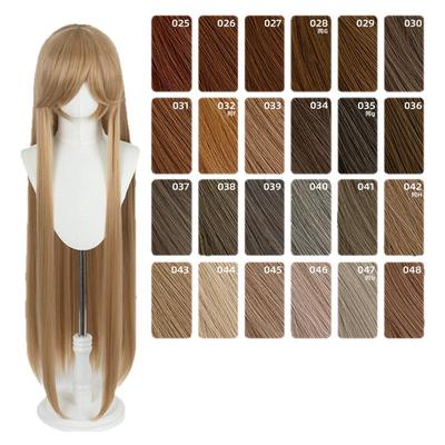 ND家毛娘万用100cm1米长直发025-048色cos假发褐红黄青棕茶色亚麻