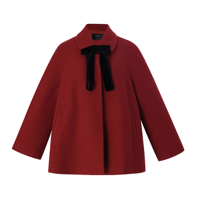 歌莉娅羊毛大衣女宽松毛呢外套