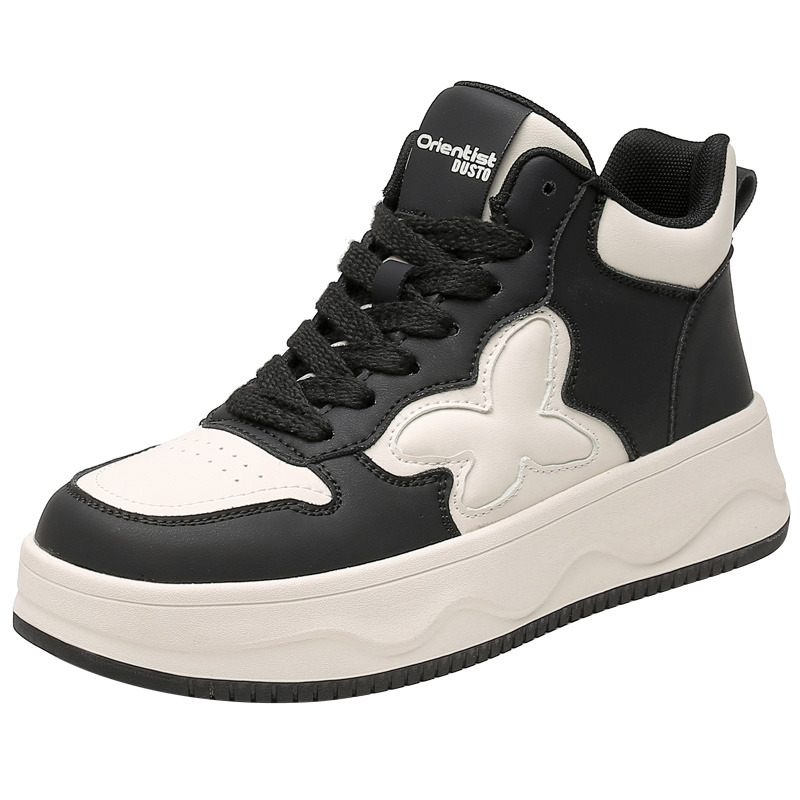 大东女鞋休闲运动板鞋2025秋季新款厚底增高百搭小白鞋软底高帮鞋