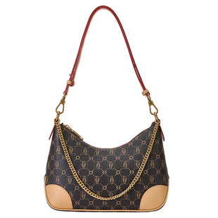 暇步士女包老花通勤包包女式2026新款单肩斜挎包复古休闲腋下包女