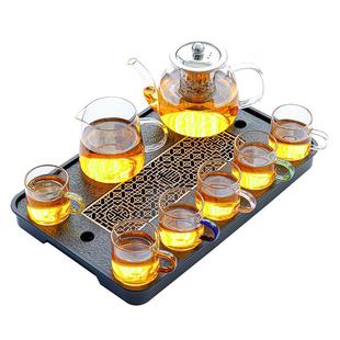 耐高温耐热玻璃功夫茶具套装家用泡茶壶茶杯红茶办公室泡茶器托盘