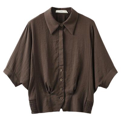 西町村屋休闲棉麻长袖衬衣女