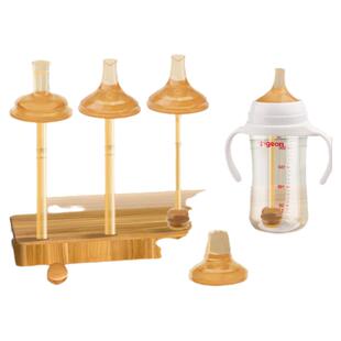 适配贝亲直饮吸管奶瓶配件鸭嘴奶嘴重力球学饮杯盖头把手柄宽口径