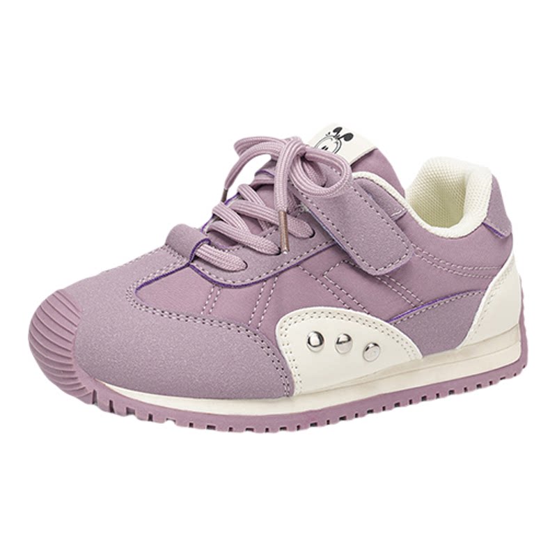 巴布豆春秋新款德训鞋女童鞋秋季单鞋皮面防水韩版百搭儿童小宝宝