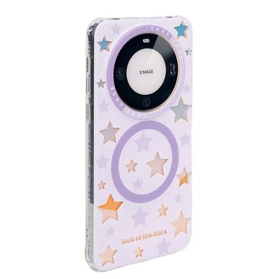 CARECASE紫色星星磁吸华为手机壳