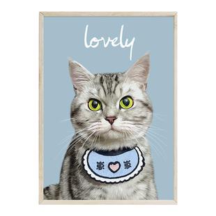 萌宠工坊宠物画像定制小猫咪狗现代简约装饰画像肖像画礼物纪念品