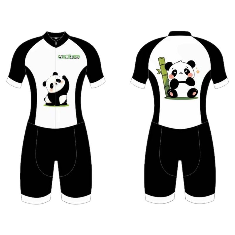 新款夏儿童连体速滑服定制超级飞侠奶龙熊猫Hollykite团队轮滑服