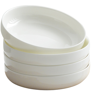 骨瓷盘子家用菜盘2025新款陶瓷盘窝盘加深口盘蒸盘圆形白瓷碟子