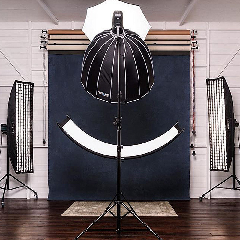 selens u型曲面摄影反光板弧形眼神光证件照肖像照便携补光利器反