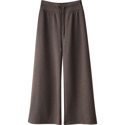 日韩系奥颗羊绒加绒抽绳阔腿裤子