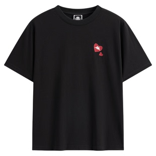 Kappa卡帕背靠背t恤短袖2026新款情侣春夏季手工刺绣DIY百搭上衣