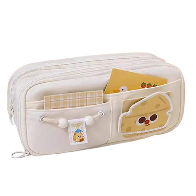 奶酪刺绣笔袋10层大容量2025新款小学生高颜值小众文具袋女孩简约芝士diy开学大礼包文具套装网红超火文具盒
