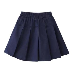 女童半身裙子儿童学院风藏青色百褶裙夏季幼儿园小学生校服短裙裤