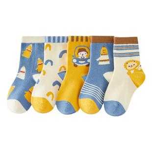 儿童袜子春秋棉质a类男童中筒袜秋冬中小童宝宝童袜秋季男孩棉袜