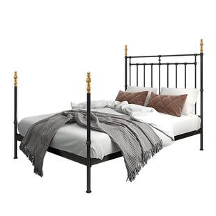 老匠法式铁艺床1.5米床双人轻奢现代简约铁架床加厚加固铁床1.8米