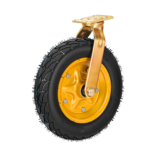 减震充气万向轮轮子打气轮胎橡胶轮14寸手推车定向轮静音重型轮子