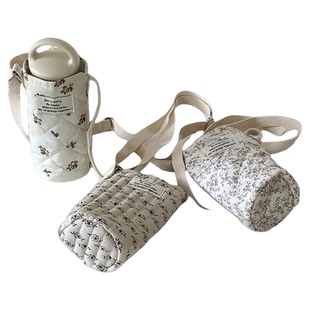 thefifthmoon可爱清新文艺简约布标绗缝杯袋杯套水杯袋