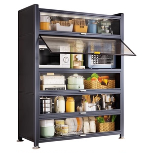 厨房夹缝置物架落地多层储物柜冰箱侧面收纳柜带门橱柜防尘餐边柜
