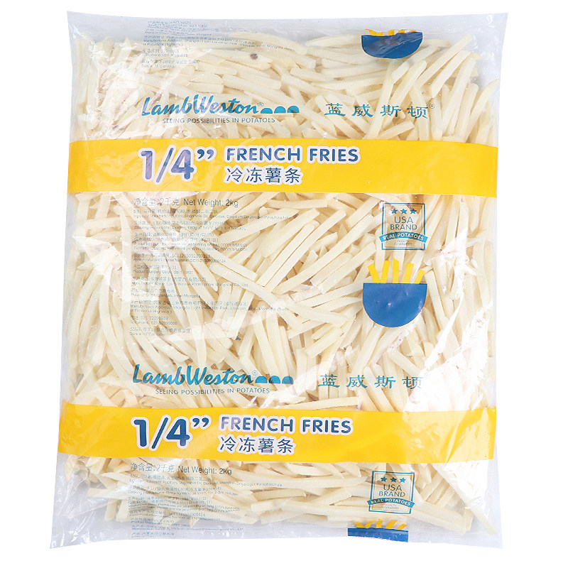 蓝威斯顿薯条冷冻半成品油炸小吃细薯商用汉堡鸡排原料2kg包邮