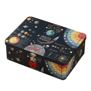 带锁马口铁收纳盒家用桌面学生小物件零钱小箱子儿童密码锁整理盒