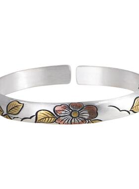 足银实心手镯复古工艺小众设计女