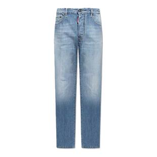 DSQUARED2/D2次方 春夏系列 男士浅色休闲直筒牛仔裤