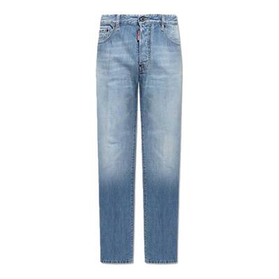 DSQUARED2/D2次方 春夏系列 男士浅色休闲直筒牛仔裤