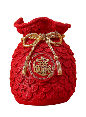 招财福袋插花瓶金色麦穗装饰品