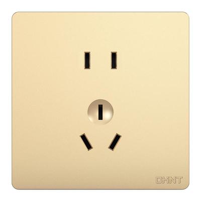 正泰新品香槟金多孔开关插座面板