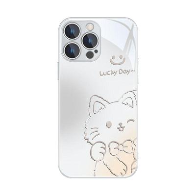 渐变线条猫咪小狗适用苹果手机壳