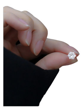 S999纯银针花朵耳钉2026新款