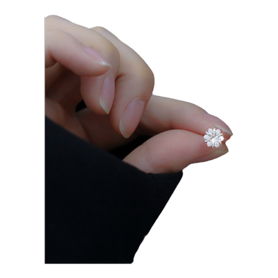 S999纯银针花朵耳钉2026新款