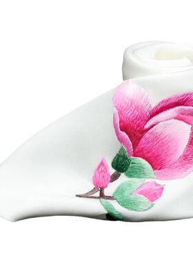 手工苏绣真丝女士刺绣手帕小方巾
