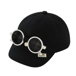 婴儿帽子春夏薄款时尚韩版墨镜鸭舌帽夏天男童宝宝防晒遮阳棒球帽